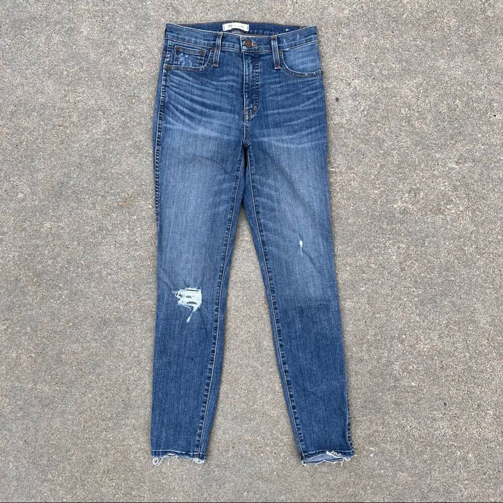 Madewell 10 inch high-skinny jeans with distressed knee Size 25